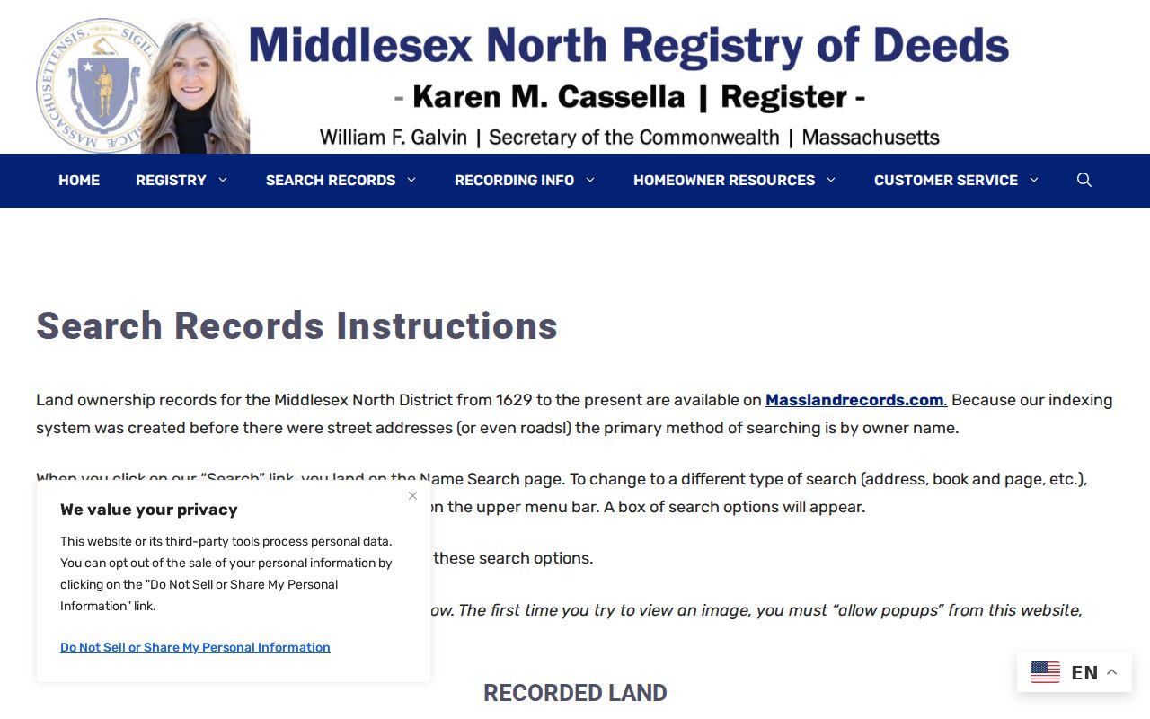 Westford previous residents Registry historic-search instructions